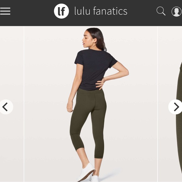 Lululemon - Wunder Under Crop hi-rise 21” Full On Luxtreme - Dark Olive size 6 - Picture 4 of 8